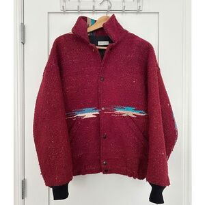 VINTAGE David James 80s 90s Wool Knit Bomber Jacket